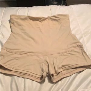 Tan spandex compression shorts